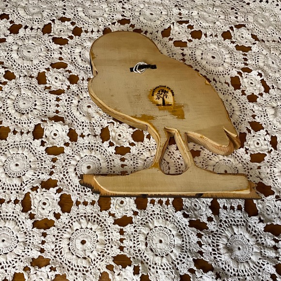 Handcrafted Intarsia Wooden Barn Owl Wall Art Rustic Home Nature Wildlife Folk - Picture 5 of 8